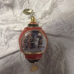 Bradford Editions Confidence Under Fire Porcelain Ornament Fire Fighter 89033